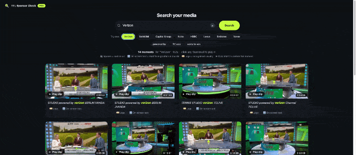 Sponsor Check: searching broadcasts for brand appearances