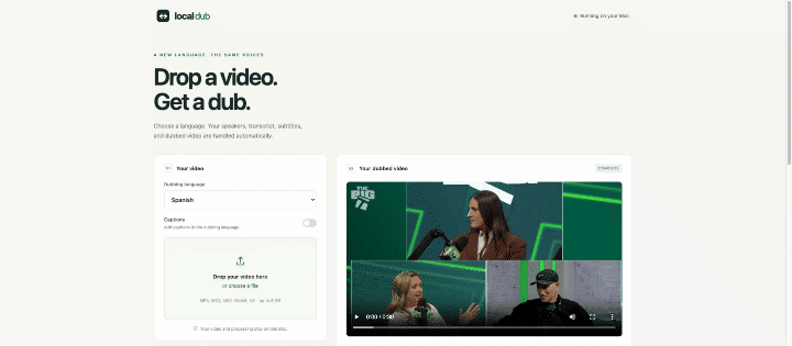 AutoDubber: drop a video, get a dub
