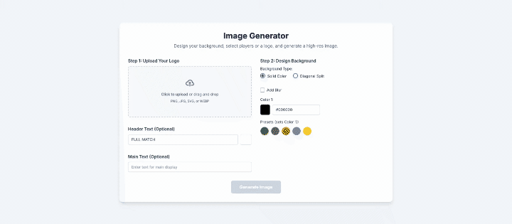 Image Generator composing match thumbnails